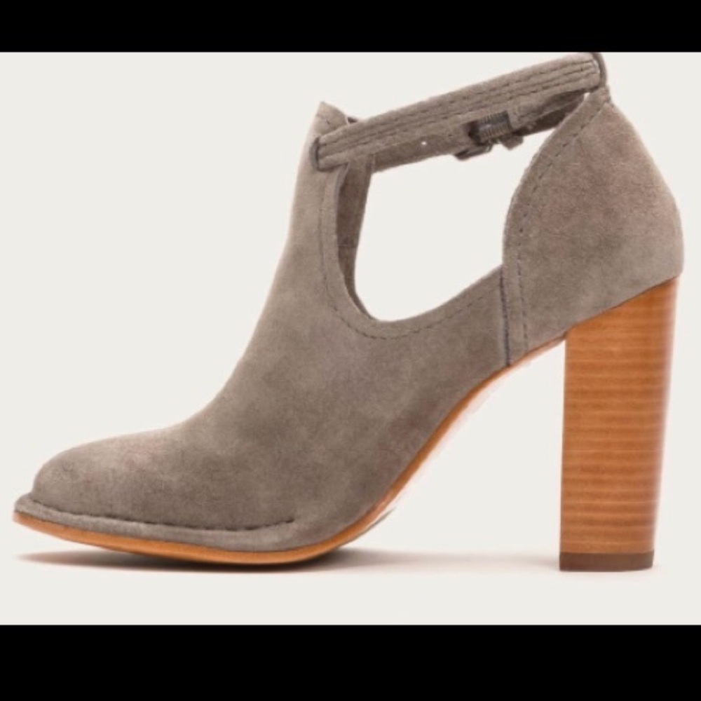 Frye Margaret Women's Gray High Heeled Suede Booties Sz 8.5